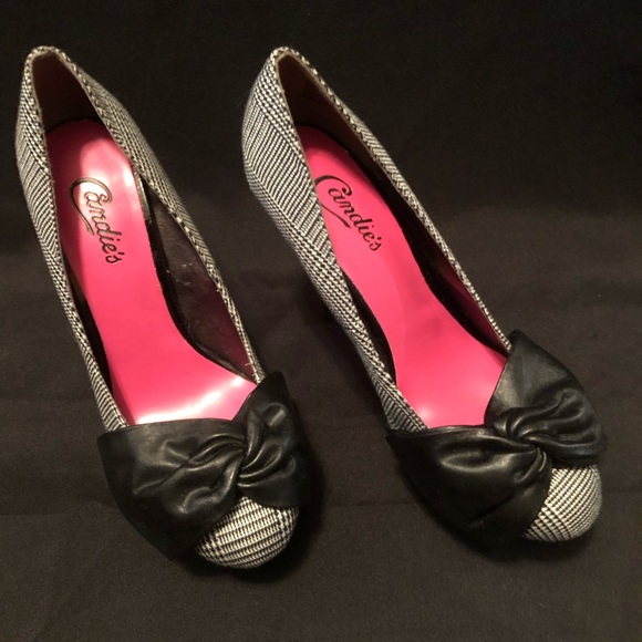 NWOT Candies Black & White Heels - Picture 1 of 7